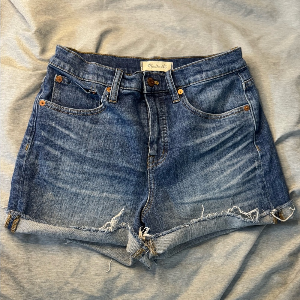 Madewell Women's Blue Denim Shorts- Size 26 -Distressed New